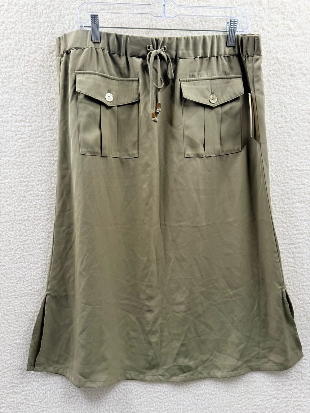 Michael kors Olive green midi skirt drawstring Women's Size 12